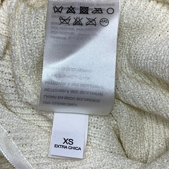 VTG bebe white knit tank top w/fringe detail XS - Picture 6 of 10